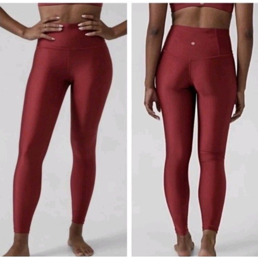 Athleta Leggings Womens S Red Elation Shine Tight Ankle Activewear Yoga